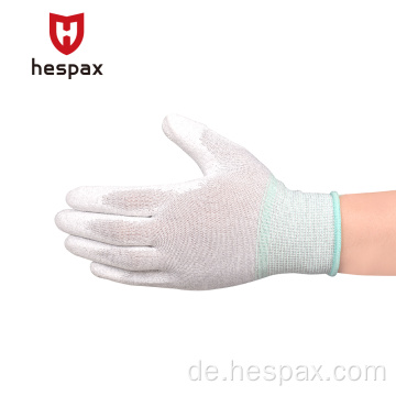 Hspax nahtlose Kohlefaser 13G PU ESD -Handschuhe